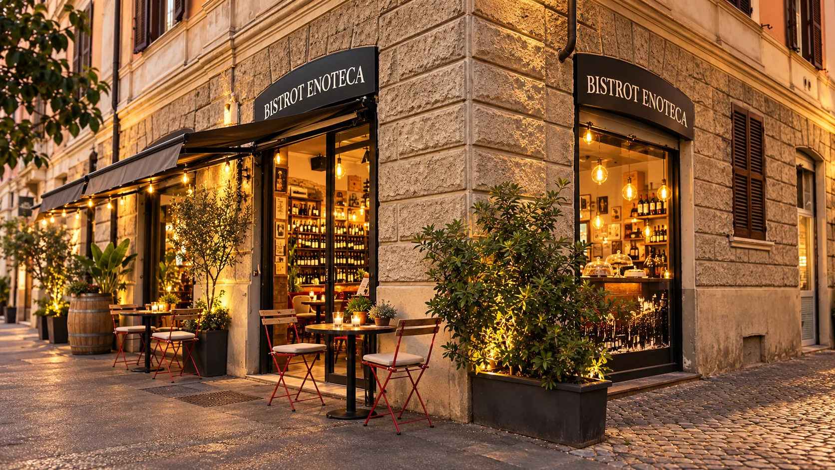 Esterno del bistrot all'angolo tra Via Corfinio e Via Fidene